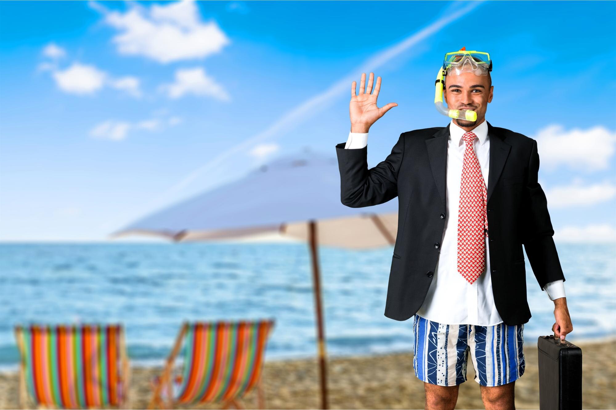 Biznesmen na wakacjach